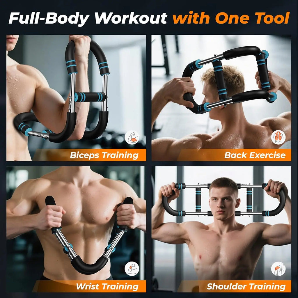 Adjustable U‑Shape Arm Trainer & Hand Gripper (60–100 lb) – Non‑Slip Power Twister for Home & Gym