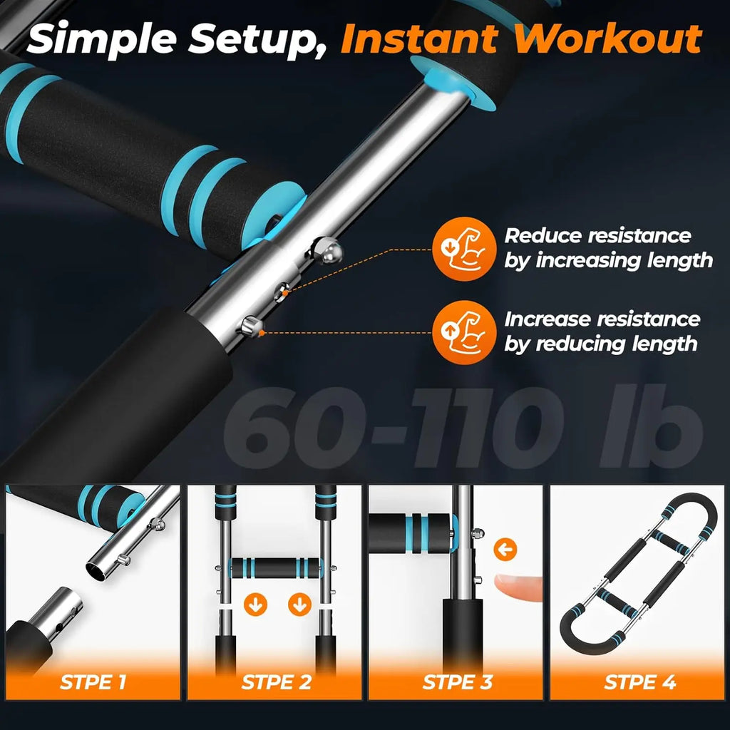 Adjustable U‑Shape Arm Trainer & Hand Gripper (60–100 lb) – Non‑Slip Power Twister for Home & Gym